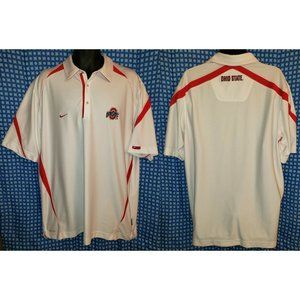 Ohio State Buckeyes White Nike Coach's Golf Polo Shirt - Mens Large (Big & Tall)